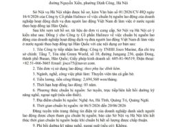 Sở Nội vụ Hà Nội chấp thuận công tác chuẩn bị nguồn lao động làm việc tại Hàn Quốc của Halinco