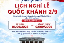 THÔNG BÁO LỊCH NGHỈ LỄ QUỐC KHÁNH NĂM 2026
